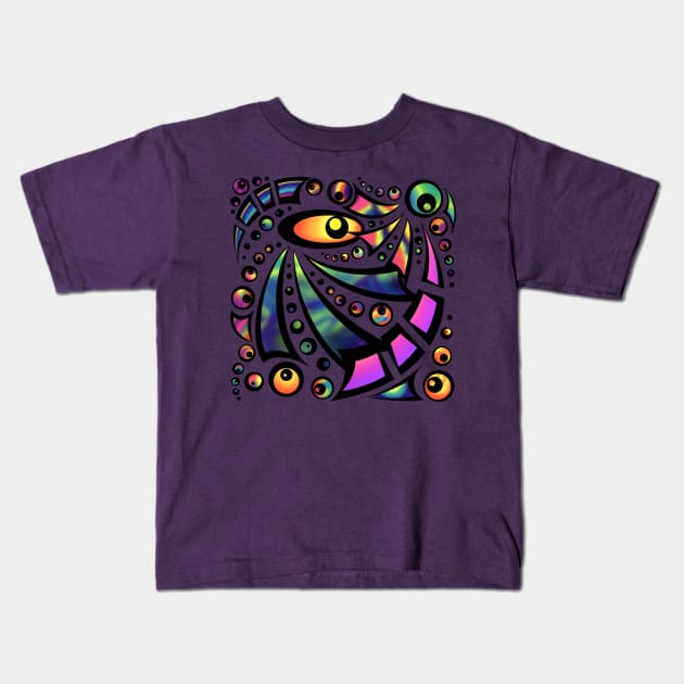 Geometric Abstract Rainbow Kids T-Shirt by Amanda Lucas